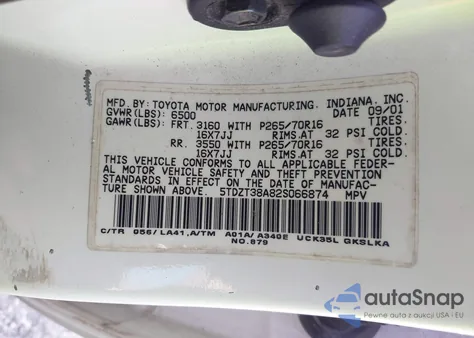 2002 Toyota Sequoia Limited V8 from USA, damaged, VIN 5TDZT38A82S066874